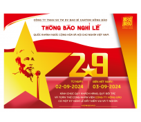 Thông báo nghỉ lễ Quốc Khánh 2/9 năm 2024